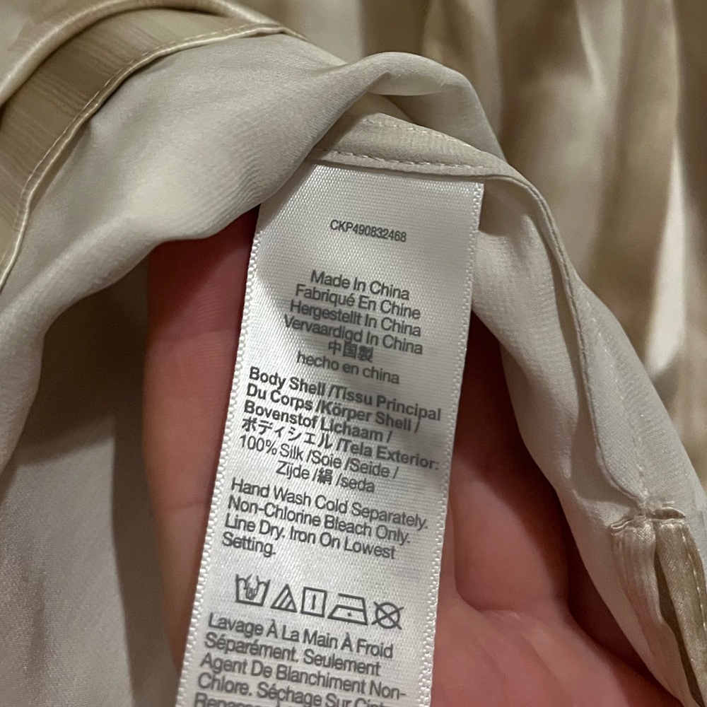 Madewell Midi Slip Dress in Stripe Silk Color Faded Khaki Size 12 *mark - Picture 10 of 13